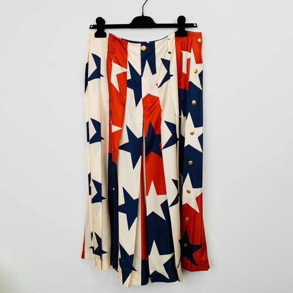 NWT Gucci Star pattern silk pleated pant Size 48 - Picture 7 of 16